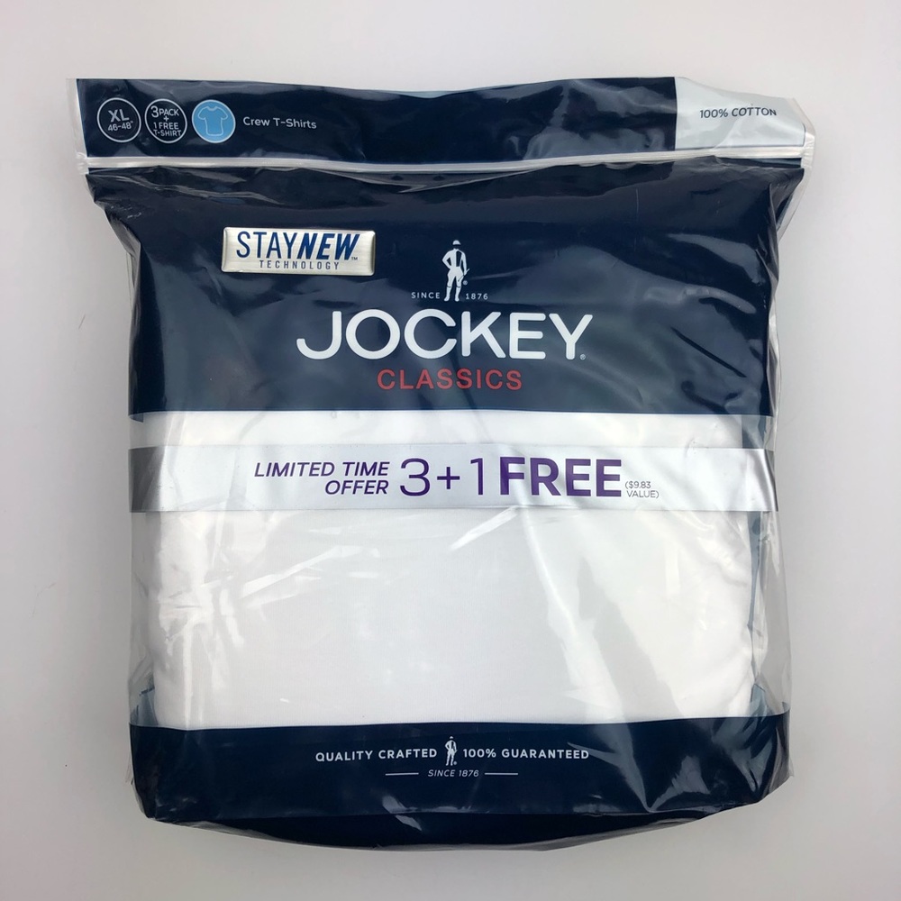 Jockey Classics 4-Pack Cotton Crew XL T-Shirts